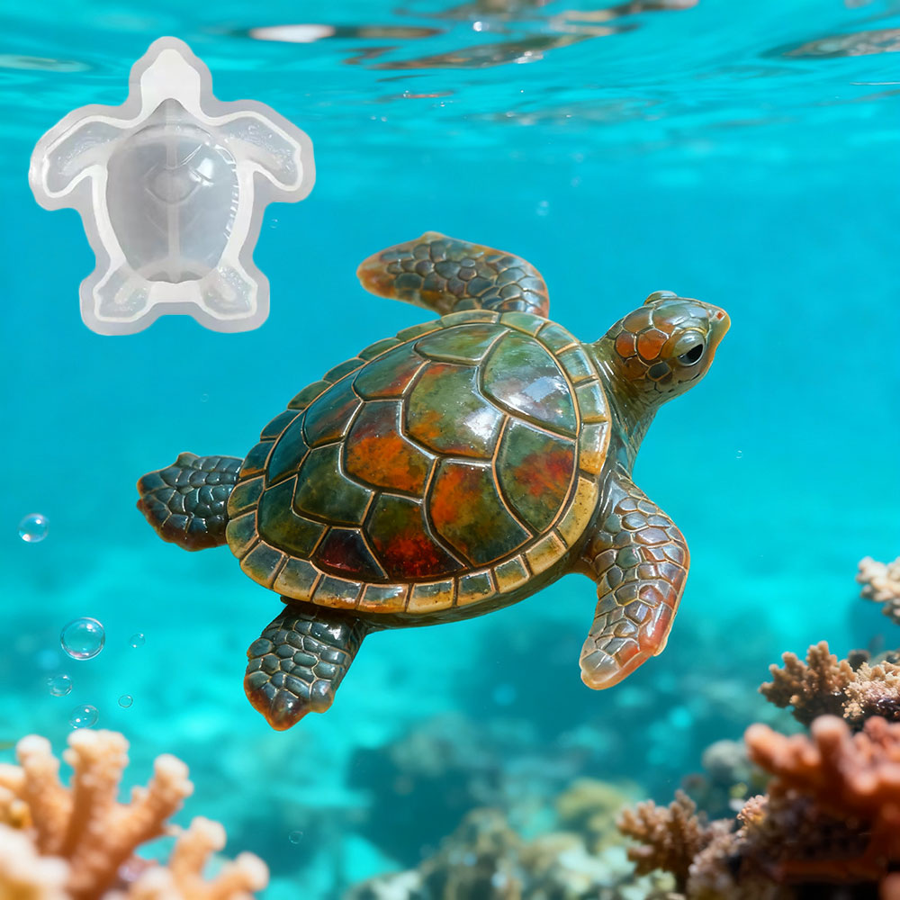Resin Art Beach - 3D 바다거북 에폭시 레진 몰드 석고