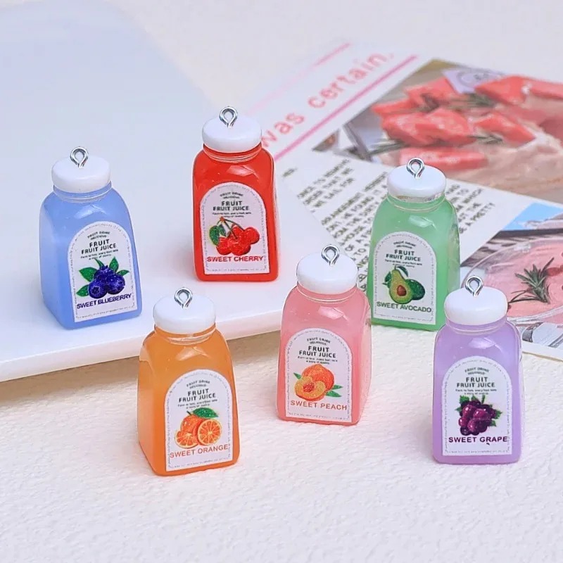 Resin Art Bottle - 10Pcs Kawaii 미니 3D 체리 오렌지