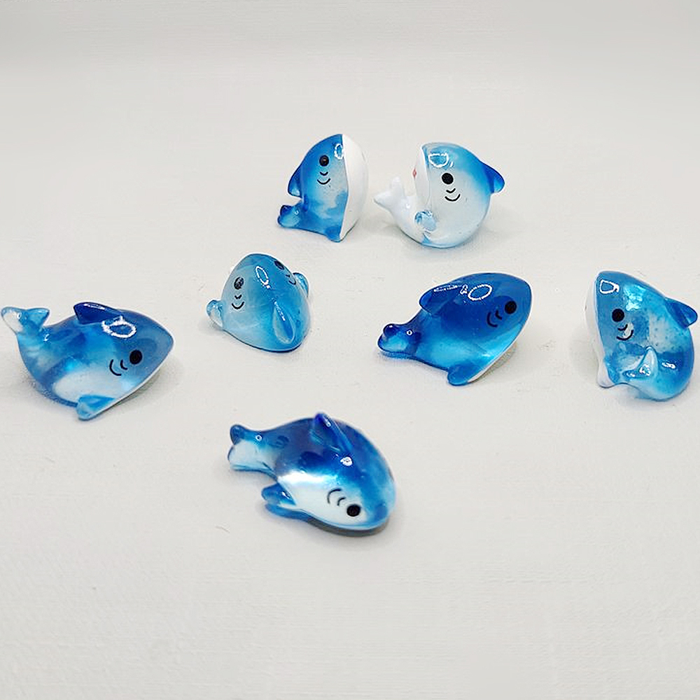 Resin Art Beach - 3/6pcs 미니 수지 상어 미니어처, 바다