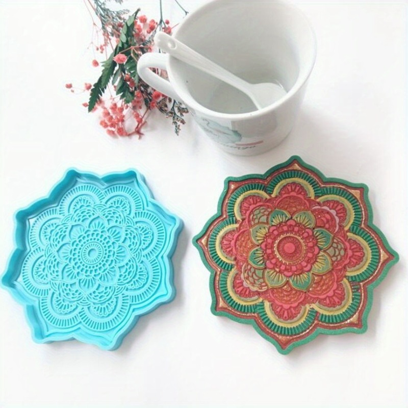 Resin Art Tray - 만다라 코스터 실리콘 몰드 라운드 트레이