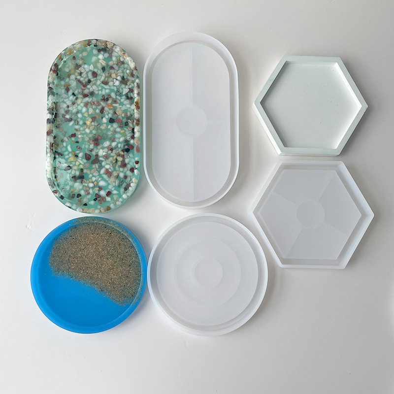 라운드 코스터 실리콘 몰드 DIY 수제 타원형 모양 석 - Resin Art Tray 리뷰 및 가격