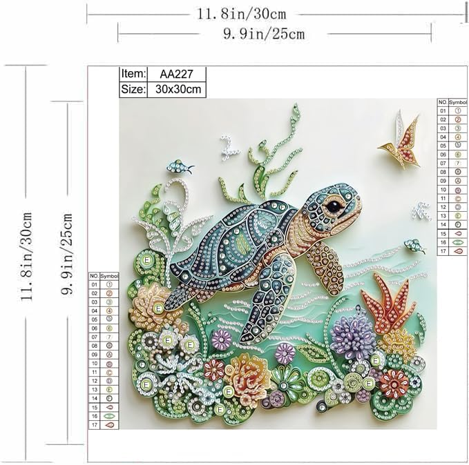 바다거북 동물 다이아몬드 페인팅 키트 (성인 초보자용  - Resin Art And Deco 리뷰 및 가격