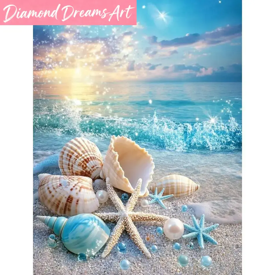프레임리스, 비치 쉘 다이아몬드 페인팅 키트 미술 용품 - Resin Art Beach 리뷰 및 가격