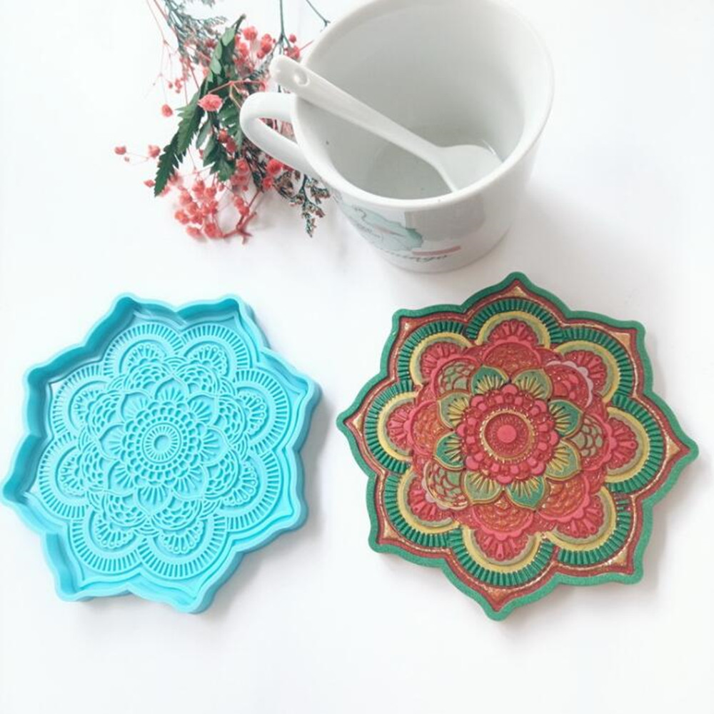 만다라 코스터 실리콘 몰드 라운드 트레이 컵 매트 에폭 - Resin Art Tray 리뷰 및 가격