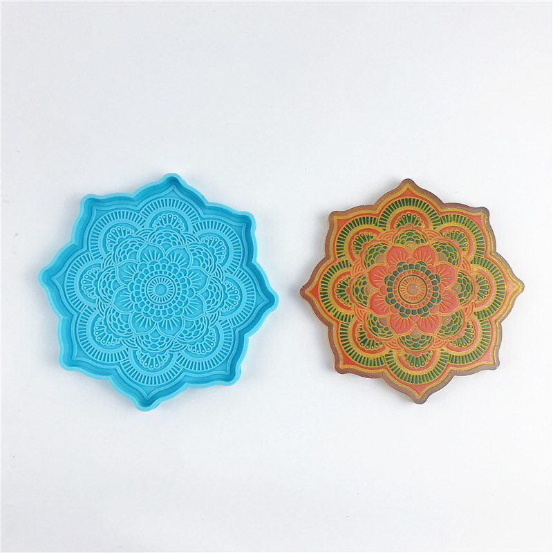 만다라 코스터 실리콘 몰드 라운드 트레이 컵 매트 에폭 - Resin Art Tray 리뷰 및 가격
