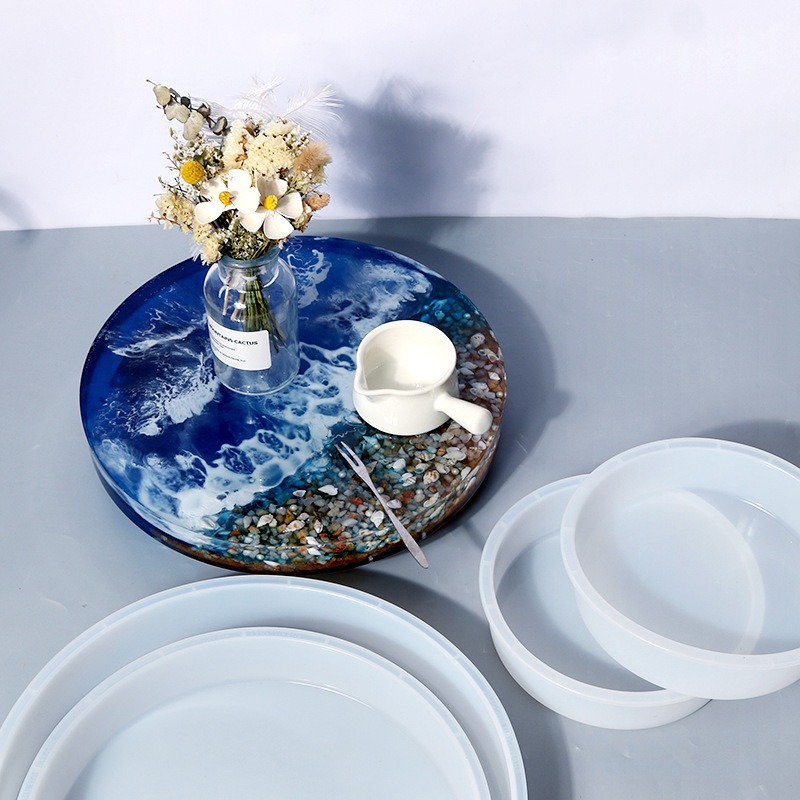 둥근 에폭시 테이블 레진 몰드, 대형 샤퀴테리 보드 레 - Resin Art Tray 리뷰 및 가격