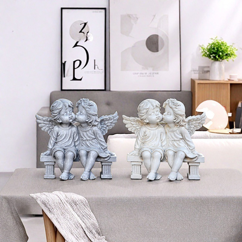 레진 러브 엔젤 조각상 및 피규어, 로맨틱한 홈 데코, - Resin Art Table 리뷰 및 가격