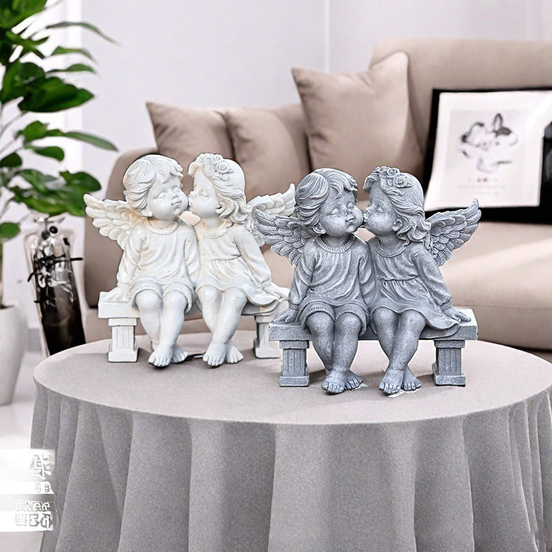 레진 러브 엔젤 조각상 및 피규어, 로맨틱한 홈 데코, - Resin Art Table 리뷰 및 가격