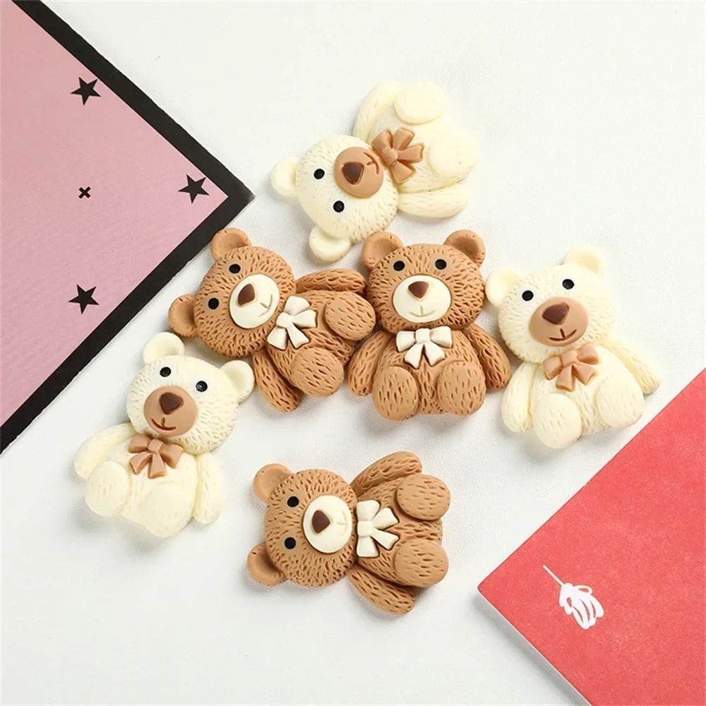 10-100pcs 만화 베이지 커피 곰 수지 카보 숑  - Resin Art Bottle 리뷰 및 가격