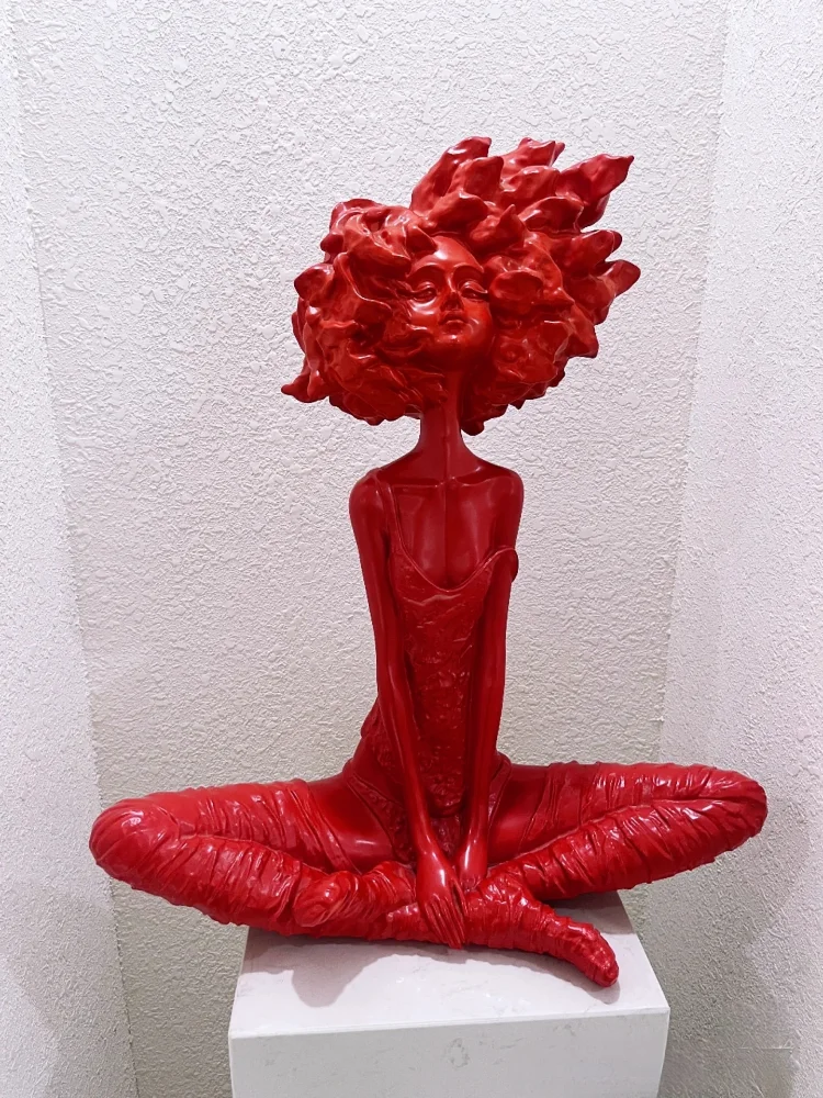 현대 노르딕 아트 룸 장식 추상 앉아 소녀 그림 액션  - Resin Art Table 리뷰 및 가격