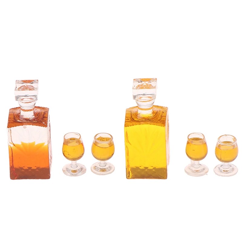 1 세트 와인 유리와 귀여운 미니 와인 병 소형 음식  - Resin Art Bottle 리뷰 및 가격