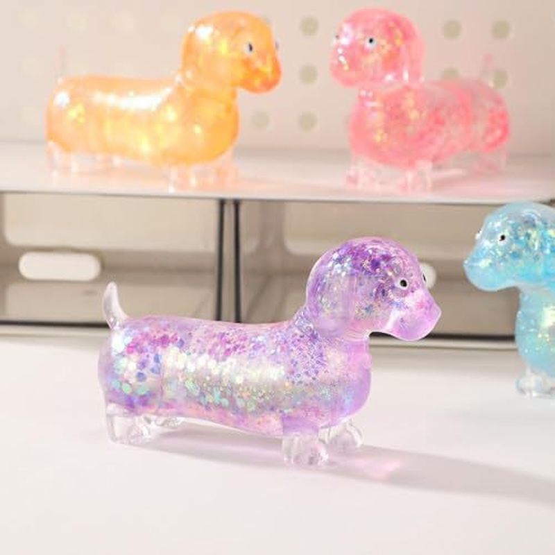 반짝이 닥스훈트 소프트 스트레치 스퀴즈 가젯 반짝이는  - Resin Art And Deco 리뷰 및 가격