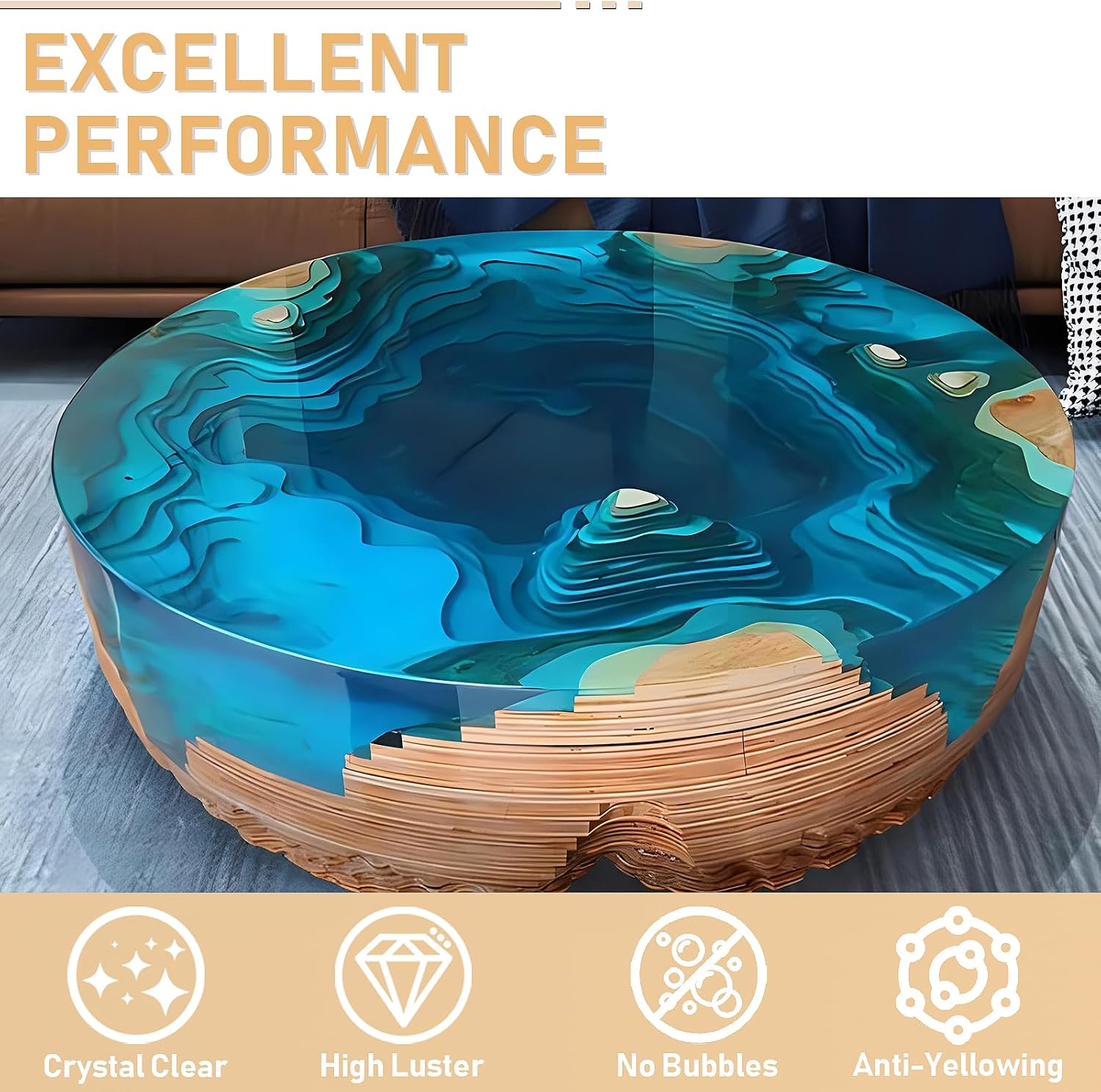 17.6oz/33.8oz AB 레진 에폭시 접착제 UV - Resin Art Table 리뷰 및 가격