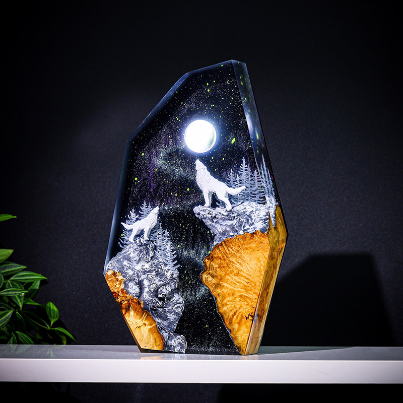 자연 동물 피규어 생물 레진 테이블 램프 창의적인 예술 - Resin Art Table 리뷰 및 가격