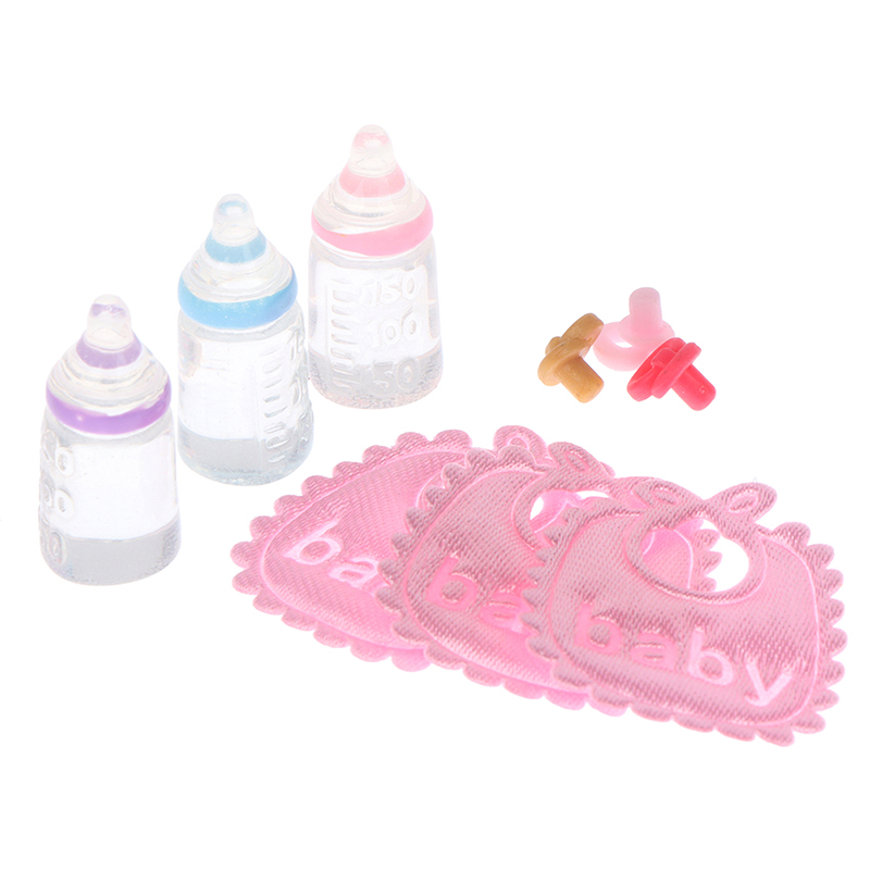 1:12 인형 집 미니어처 젖병 젖꼭지 턱받이 세트,  - Resin Art Bottle 리뷰 및 가격