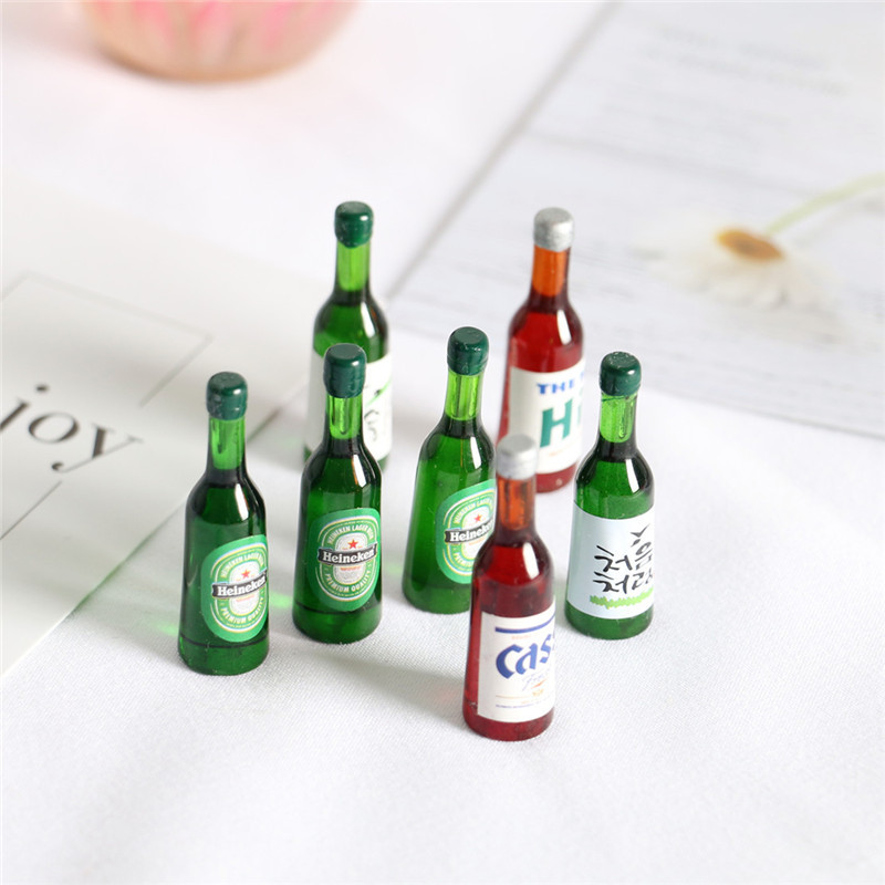 5pcs 인형 집 미니 맥주 병 미니어처 항목 음료 한 - Resin Art Bottle 리뷰 및 가격