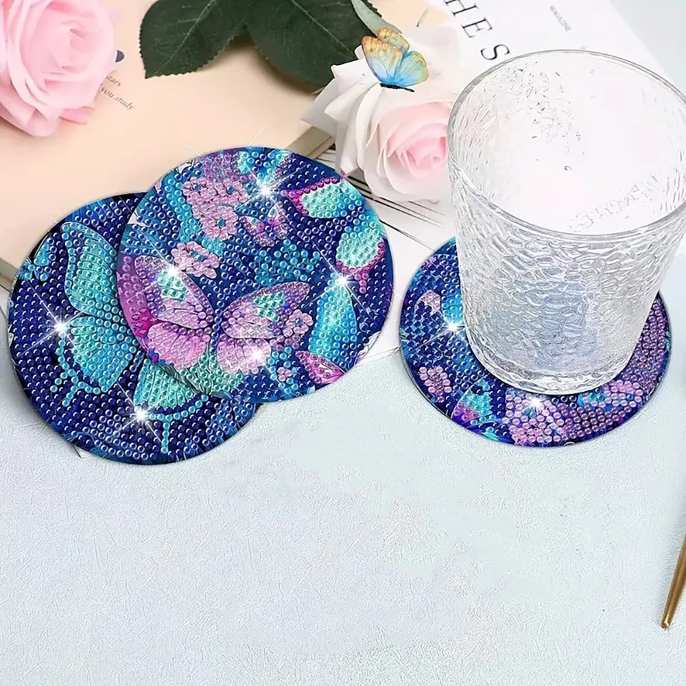 8개의 다이아몬드 아트 페인팅 코스터(브래킷 포함),  - Resin Art For Beginners 리뷰 및 가격