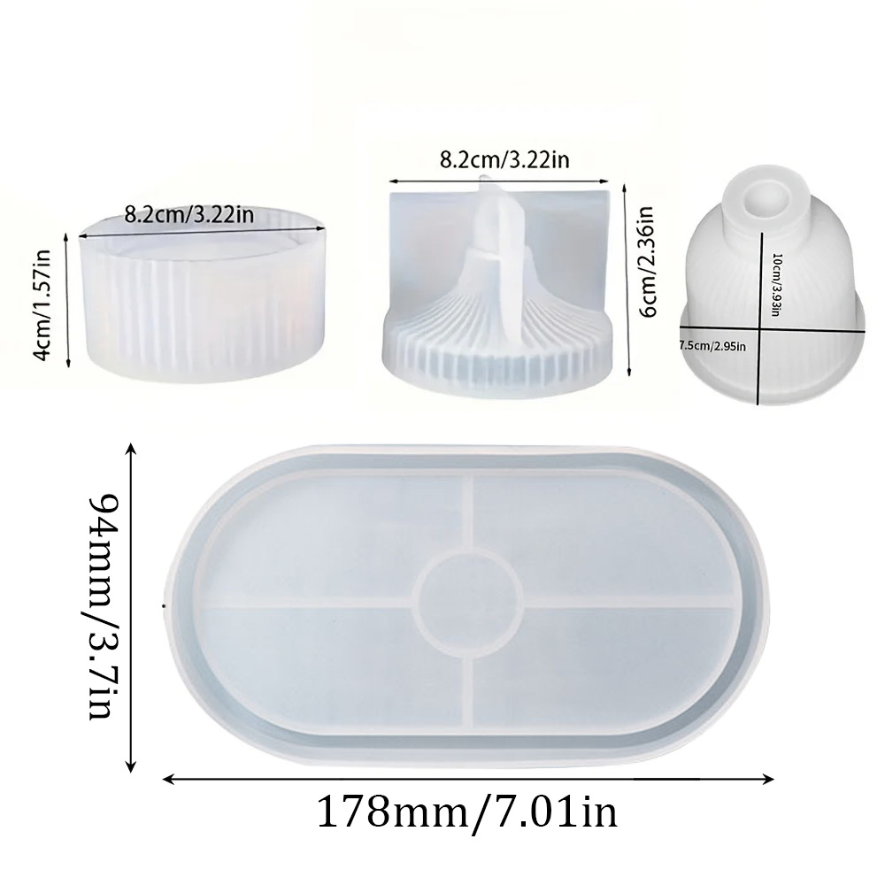 실리콘 몰드 4개, 타원형 트레이 몰드, 꽃병 몰드,  - Resin Art Tray 리뷰 및 가격