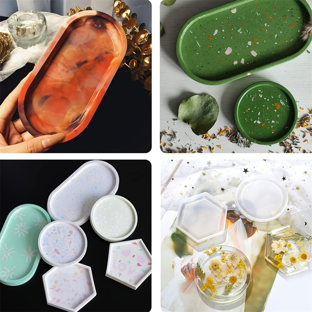 보관 트레이 코스터 실리콘 몰드, 타원형, 원형, 육각 - Resin Art Tray 리뷰 및 가격