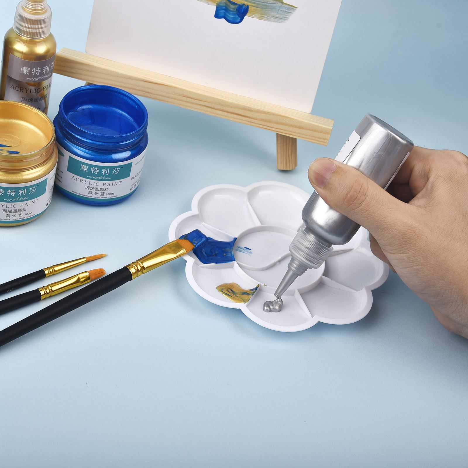 7 가지 색상 60ml/병 금속 진주 빛 아크릴 페인트 - Resin Art Bottle 리뷰 및 가격
