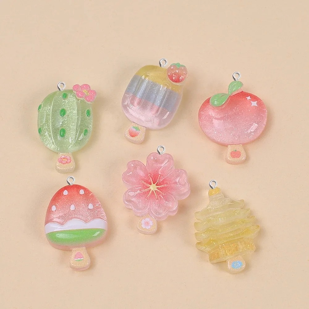 10개 귀여운 여름 아이스크림 레진 펜던트 선인장 복숭 - Resin Art And Deco 리뷰 및 가격
